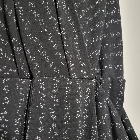 BCBGeneration Black White Plunge Wrap Drape Pockets Sleeveless Jumpsuit - Picture 9 of 14